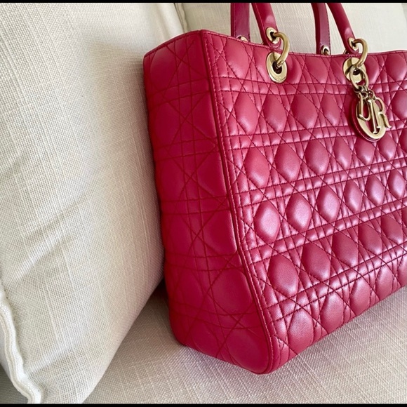 SOLD!Christian Dior Large Lady Dior Bag w/ Strap - Picture 3 of 12